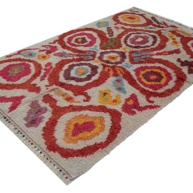 Multicolor Moroccan Style Hand-Knotted Tulu Rug - 4' 10" x 7' 11" (58 in. x 95 in.) - K0048054