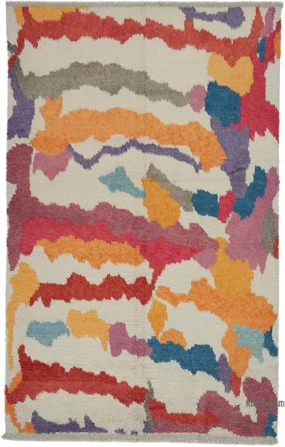 Multicolor Moroccan Style Hand-Knotted Tulu Rug - 6' 8" x 10' 7" (80 in. x 127 in.)