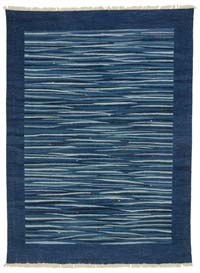 Blue New Handwoven Turkish Kilim Rug - 6' 1" x 8' 3" (73" x 99")