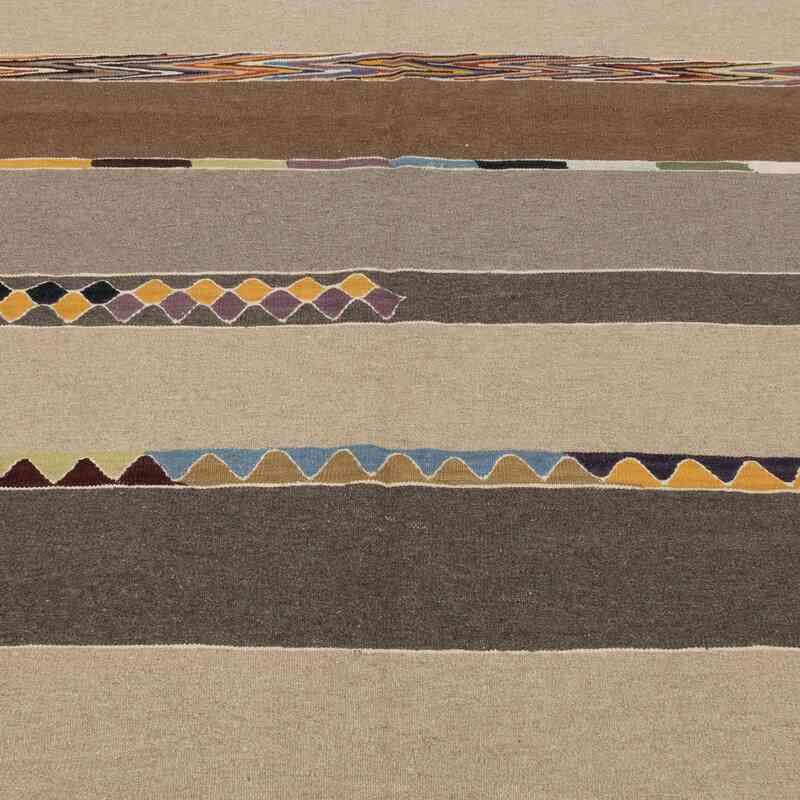 Brown New Turkish Kilim Rug - 5' 10" x 8' 2" (70" x 98") - K0048251