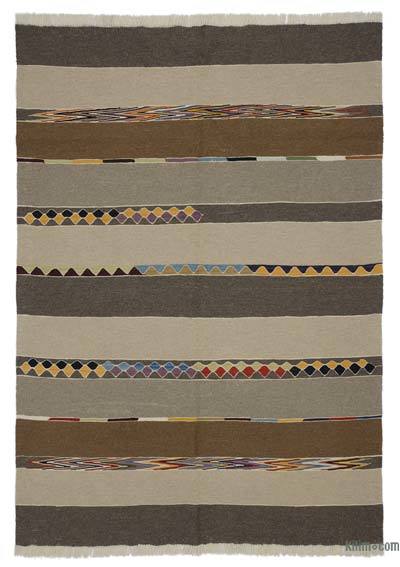 Kahverengi Yeni Kök Boya El Dokuma Kilim - 177 cm x 250 cm