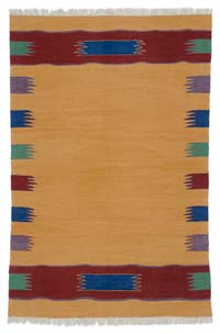 Amarillo Nueva Alfombra Turca Kilim - 126 cm x 183 cm