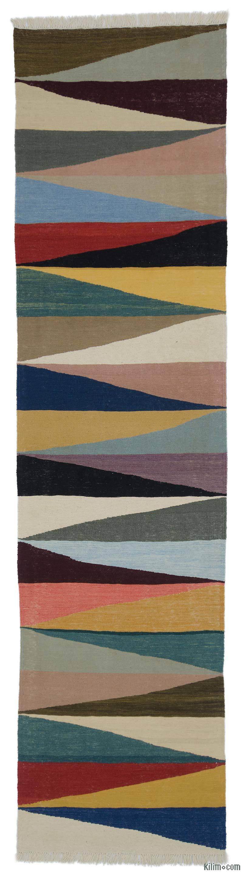 Multicolor Nuevo Kilim Turco de Pasillo - K0048256