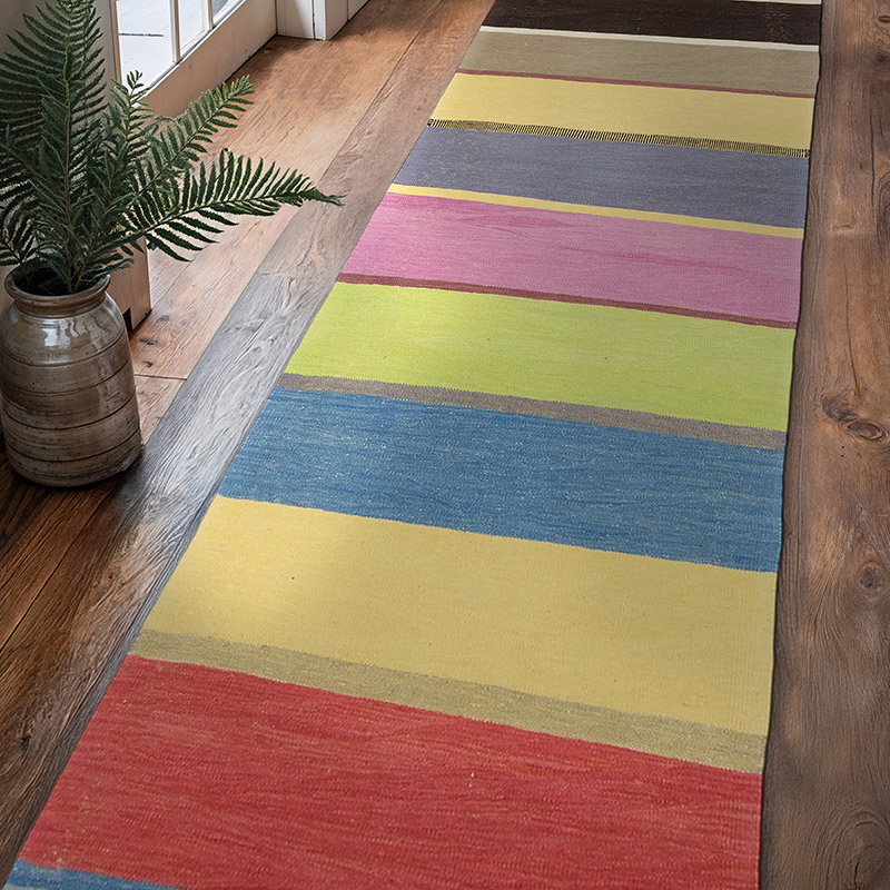 Multicolor New Turkish Kilim Runner - 3'  x 11' 2" (36" x 134") - K0048257