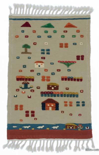 Multicolor New Handwoven Turkish Kilim Rug - 2' 8" x 4'  (32 in. x 48 in.)