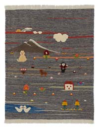 Yeni Kök Boya El Dokuma Kilim - 105 cm x 130 cm