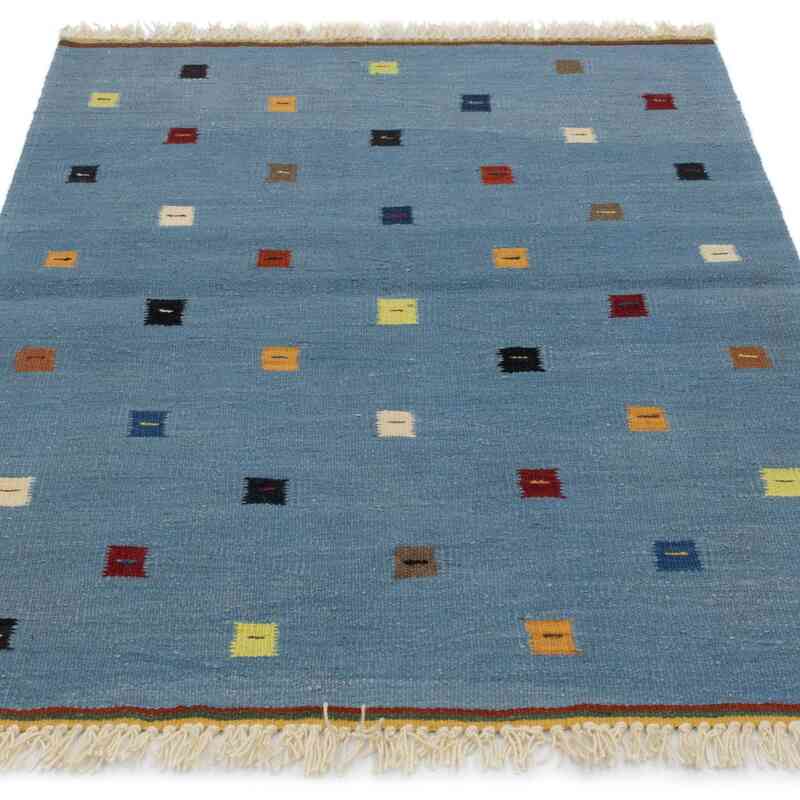 Azul claro Nueva Alfombra Turca Kilim - K0048508