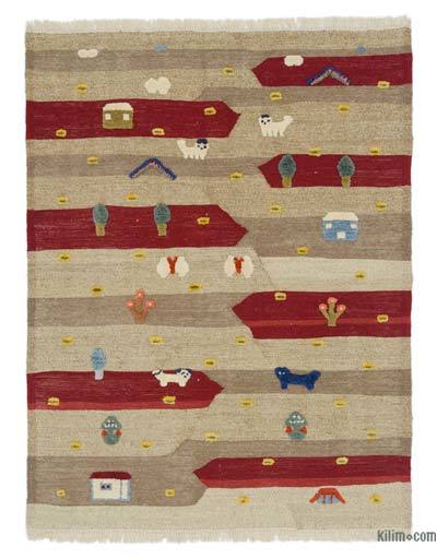 Yeni Kök Boya El Dokuma Kilim - 126 cm x 162 cm