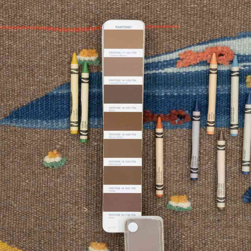 Multicolor Nueva Alfombra Turca Kilim - 108 cm x 141 cm - K0048512