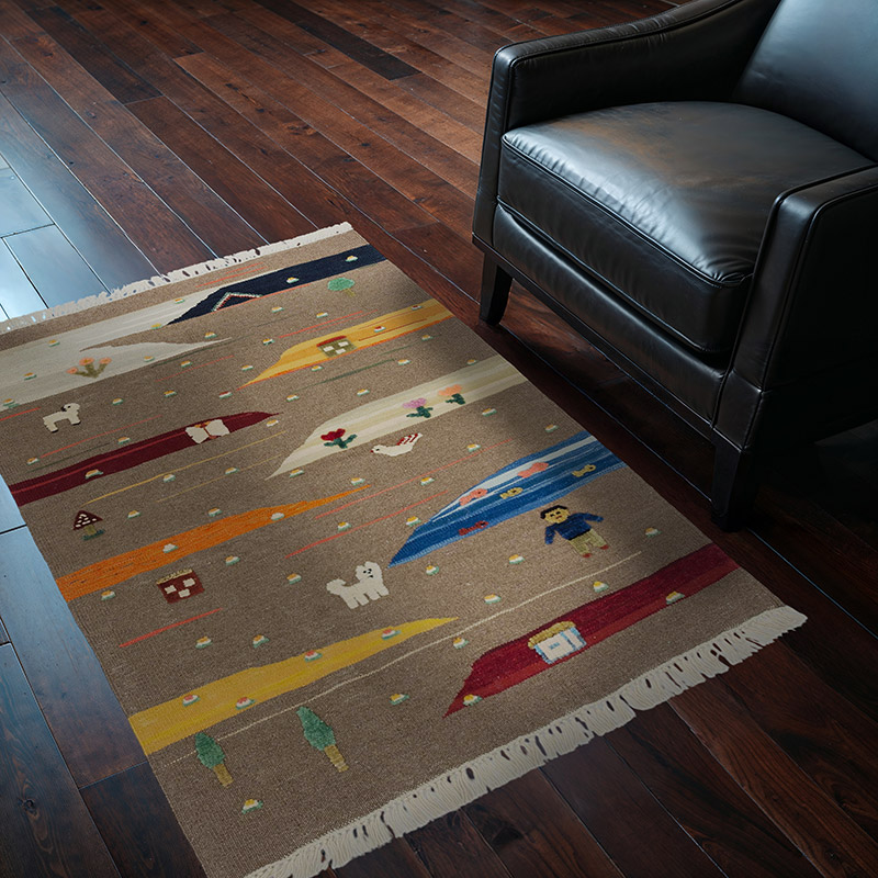 Multicolor New Handwoven Turkish Kilim Rug - 3' 7" x 4' 8" (43" x 56") - K0048512