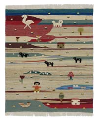 Multicolor New Handwoven Turkish Kilim Rug - 3' 7" x 4' 2" (43" x 50")