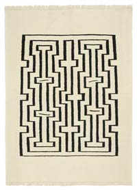 Beige, Black New Handwoven Turkish Kilim Rug