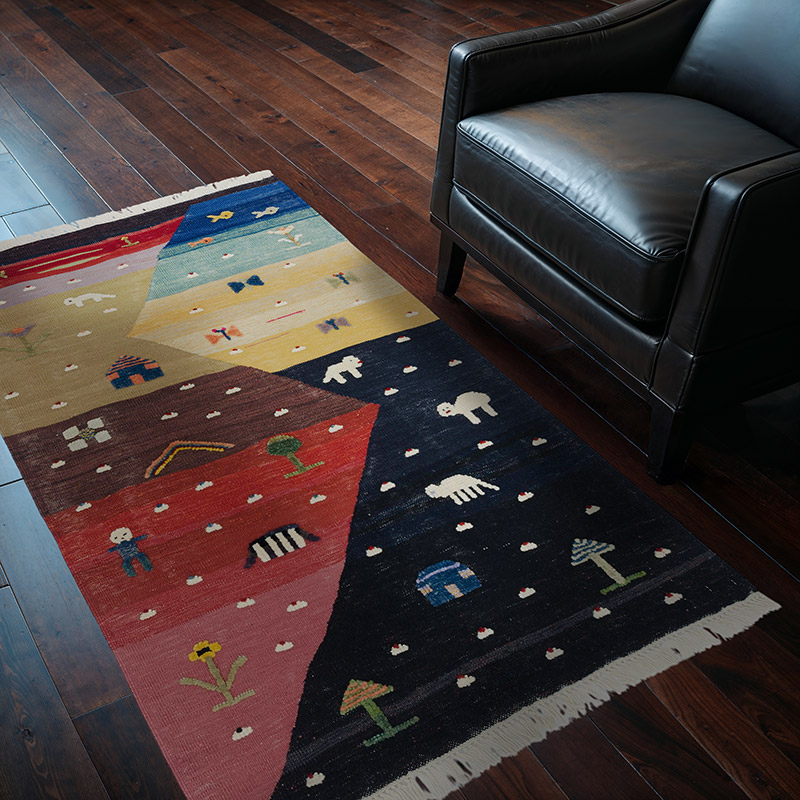Multicolor New Handwoven Turkish Kilim Rug - 3' 8" x 5' 5" (44" x 65") - K0048517