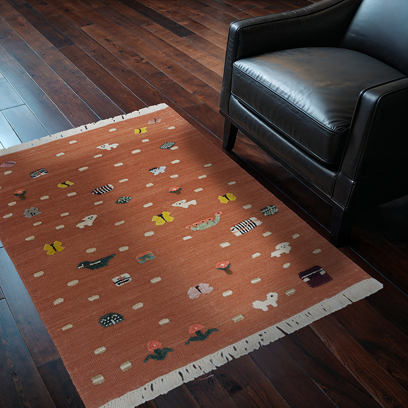 Yeni Kök Boya El Dokuma Kilim - 111 cm x 135 cm - K0048518