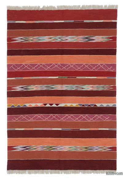 Kırmızı Yeni Kök Boya El Dokuma Kilim - 130 cm x 188 cm