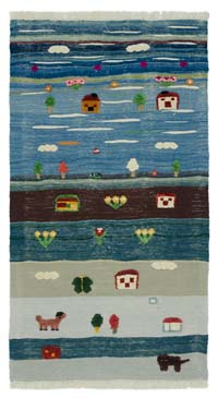 Yeni Kök Boya El Dokuma Kilim - 101 cm x 181 cm
