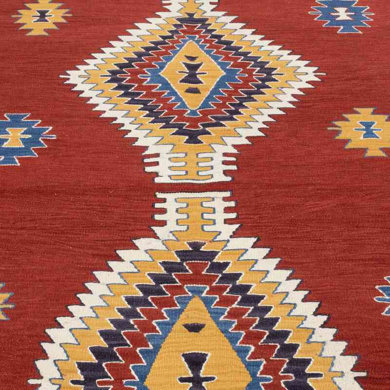 Red New Handwoven Turkish Kilim Rug - 4'  x 6' 3" (48" x 75") - K0048523