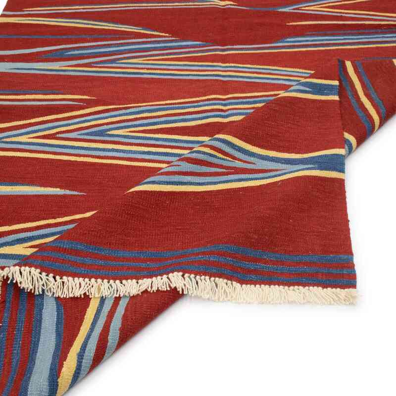 Rojo Nueva Alfombra Turca Kilim - 156 cm x 210 cm - K0048527