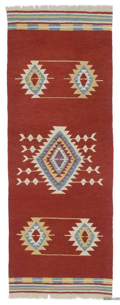 Kırmızı Yeni Kök Boya El Dokuma Yolluk Kilim - 76 cm x 204 cm