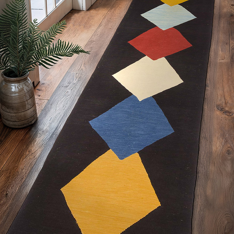 Multicolor New Handwoven Turkish Kilim Runner - 2' 10" x 11' 3" (34" x 135") - K0048529