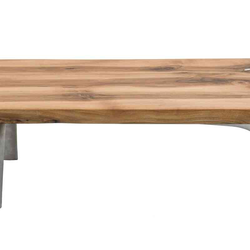 Solid Walnut Coffee Table with Cast Aluminium Legs - K0048534