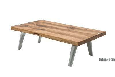 Solid Walnut Coffee Table with Cast Aluminium Legs