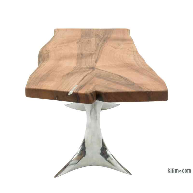 Solid Walnut Coffee Table with Cast Aluminium Legs - K0048536