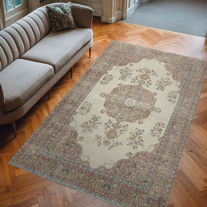 Alfombra Vintage Turca Anudada a Mano - 190 cm x 311 cm - K0048656