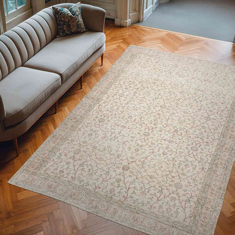 Alfombra Vintage Turca Anudada a Mano - 220 cm x 310 cm - K0048815