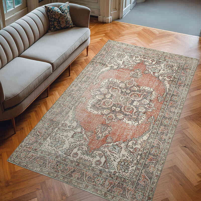 Alfombra Vintage Turca Anudada a Mano - 178 cm x 305 cm - K0049008
