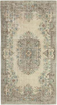 Alfombra Vintage Turca Anudada a Mano - 135 cm x 251 cm