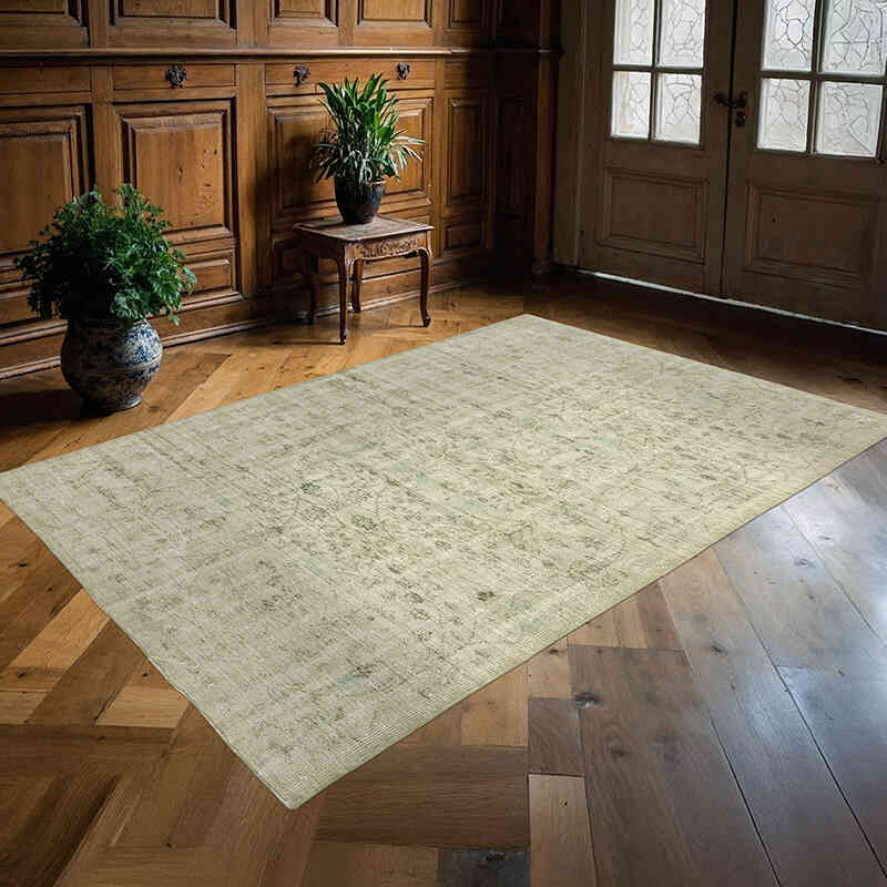 Gris Alfombra Turca Vintage Sobre-teñida - 180 cm x 265 cm - K0049261