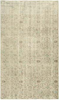 Gris Alfombra Turca Vintage Sobre-teñida - 155 cm x 257 cm