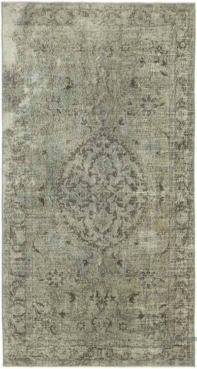 Grey Over-dyed Vintage Hand-Knotted Turkish Rug - 5' 3" x 9' 8" (63 in. x 116 in.)