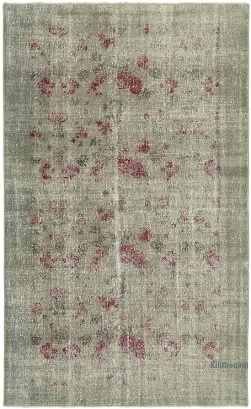 Grey Over-dyed Vintage Hand-Knotted Turkish Rug - 4' 9" x 7' 7" (57 in. x 91 in.) - K0049267