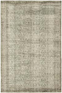 Gris Alfombra Turca Vintage Sobre-teñida - 182 cm x 273 cm