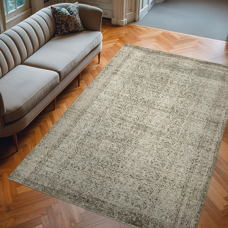 Gri Boyalı El Dokuma Anadolu Halısı - 182 cm x 273 cm - K0049269