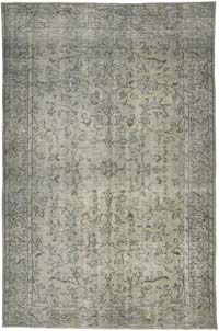 Gri Boyalı El Dokuma Anadolu Halısı - 182 cm x 276 cm