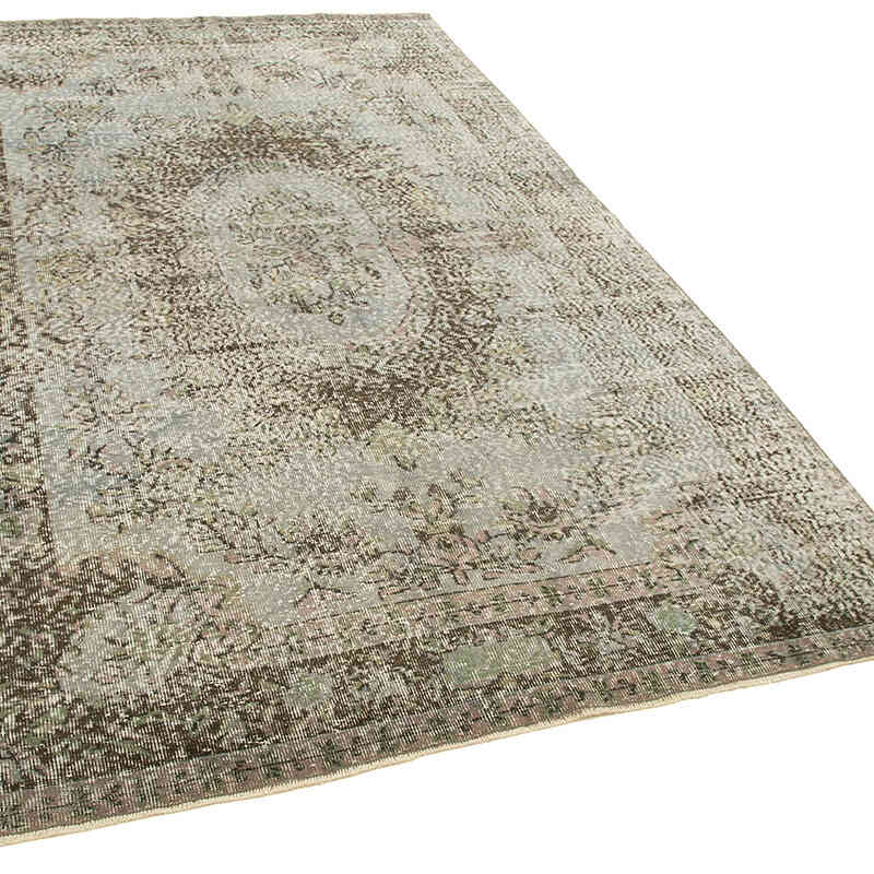 Gris Alfombra Turca Vintage Sobre-teñida - 166 cm x 271 cm - K0049272