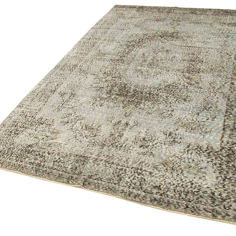 Gris Alfombra Turca Vintage Sobre-teñida - 166 cm x 271 cm - K0049272