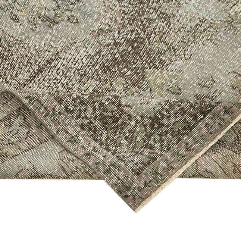 Gris Alfombra Turca Vintage Sobre-teñida - 166 cm x 271 cm - K0049272