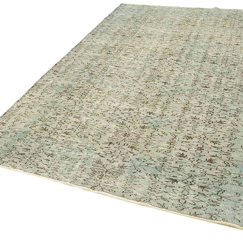 Azul claro Alfombra Turca Vintage Sobre-teñida - 177 cm x 266 cm - K0049273