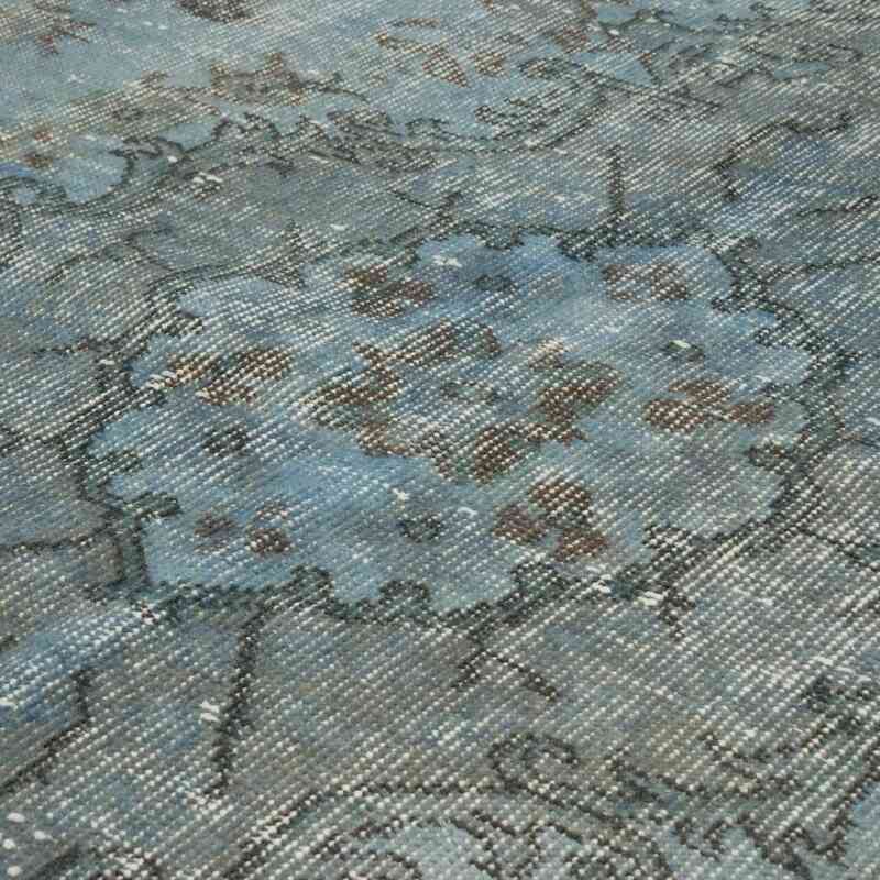 Blue Over-dyed Vintage Hand-Knotted Turkish Rug - 6' 4" x 9' 11" (76 in. x 119 in.) - K0049274