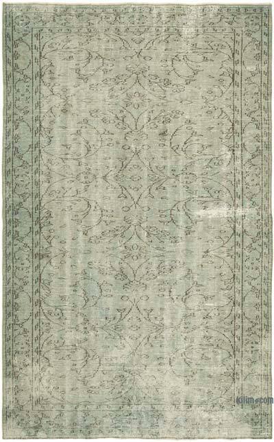 Açık Mavi Boyalı El Dokuma Vintage Halı - 173 cm x 273 cm
