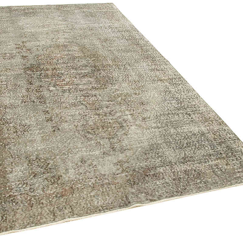 Gris Alfombra Turca Vintage Sobre-teñida - 163 cm x 284 cm - K0049278
