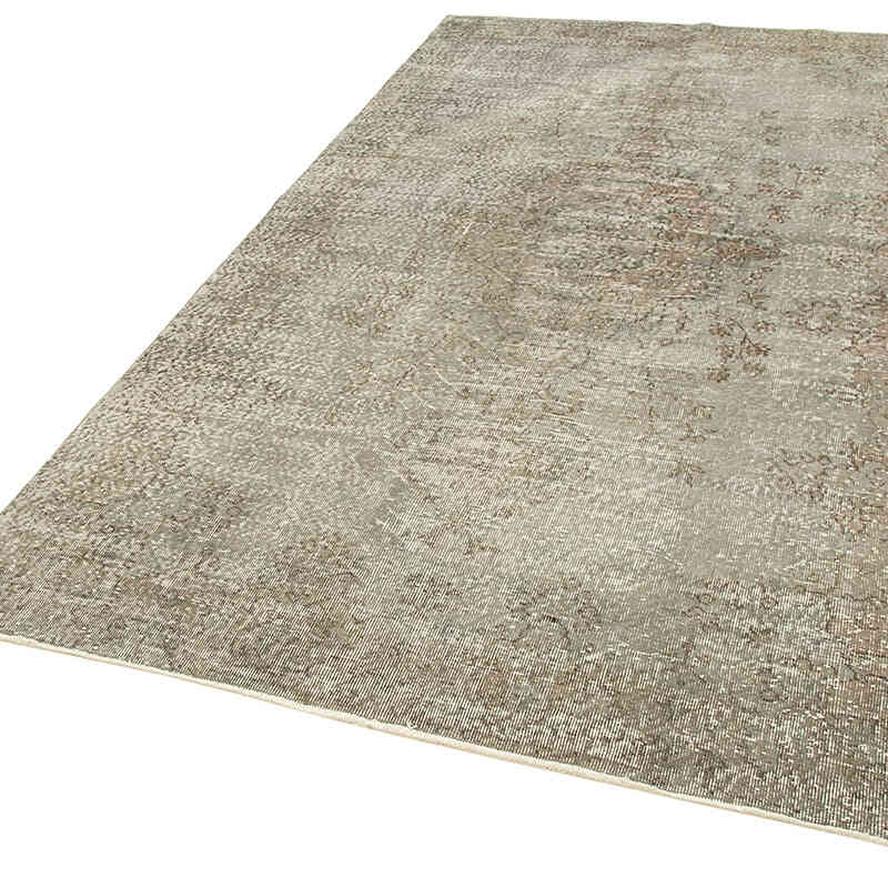 Gris Alfombra Turca Vintage Sobre-teñida - 163 cm x 284 cm - K0049278