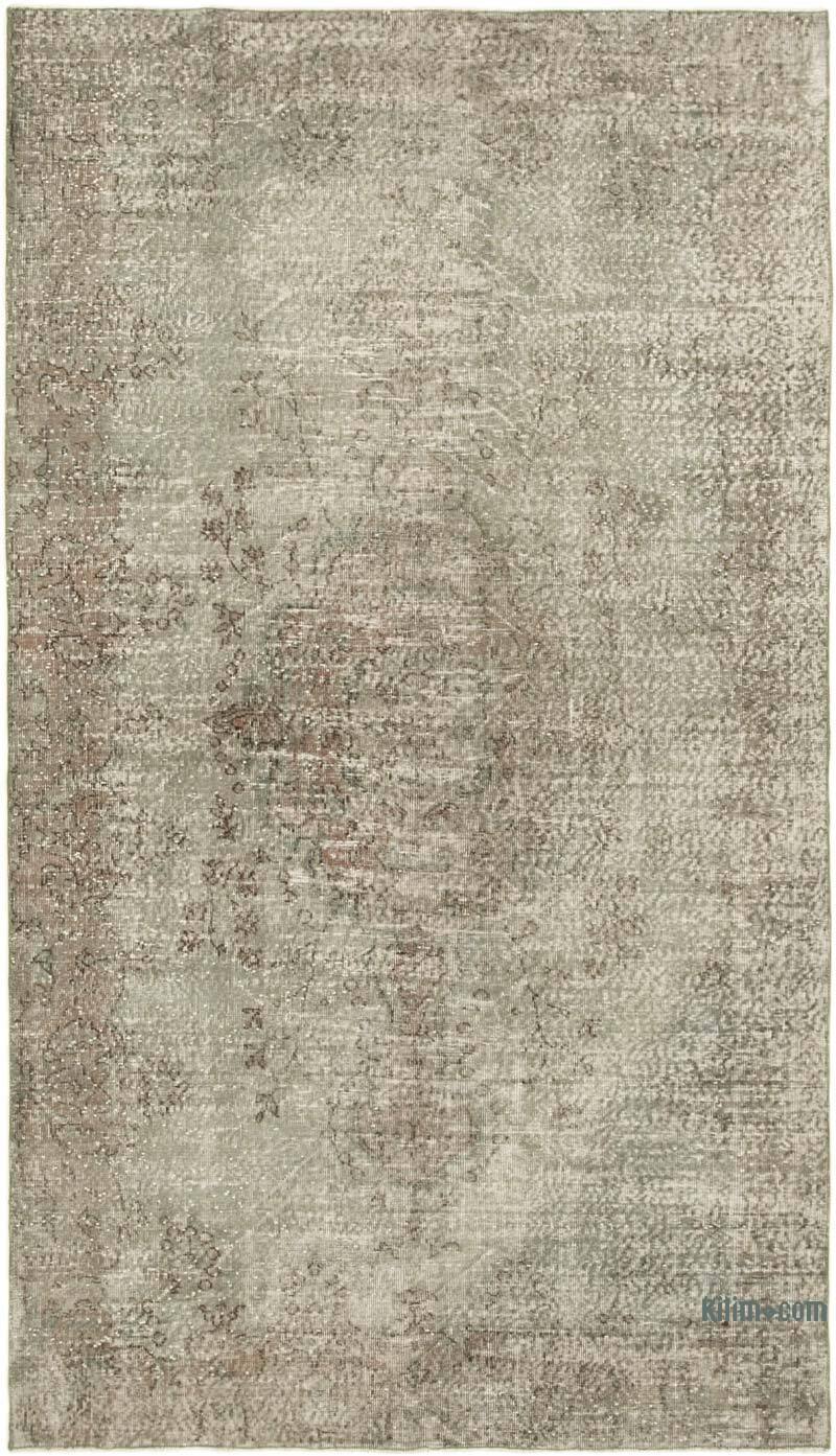 Gris Alfombra Turca Vintage Sobre-teñida - 163 cm x 284 cm - K0049278