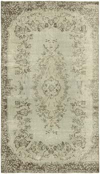 Gris Alfombra Turca Vintage Sobre-teñida - 167 cm x 284 cm