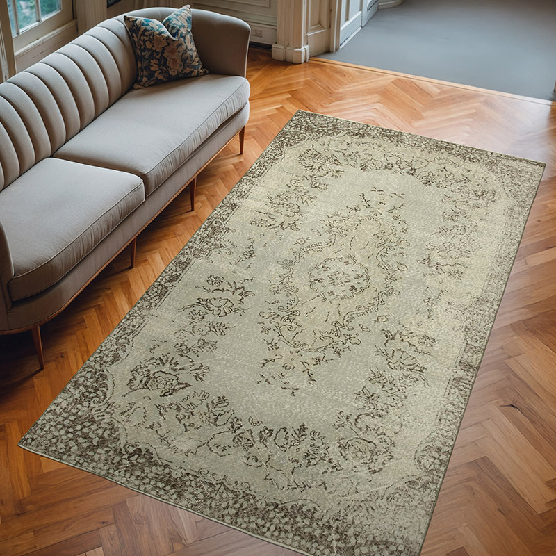 Gri Boyalı El Dokuma Anadolu Halısı - 167 cm x 284 cm - K0049281