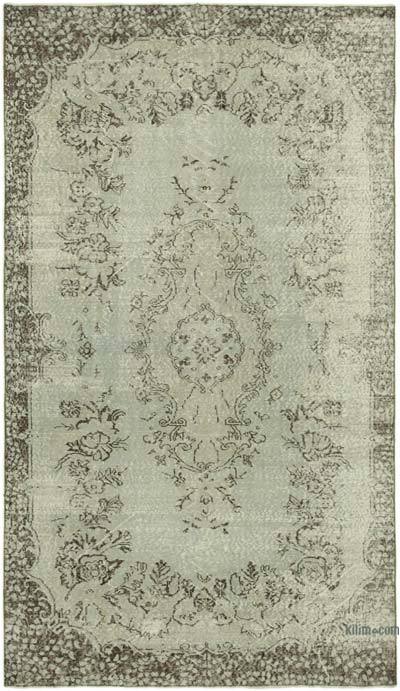 Grey Over-dyed Vintage Hand-Knotted Turkish Rug - 5' 6" x 9' 4" (66 in. x 112 in.)
